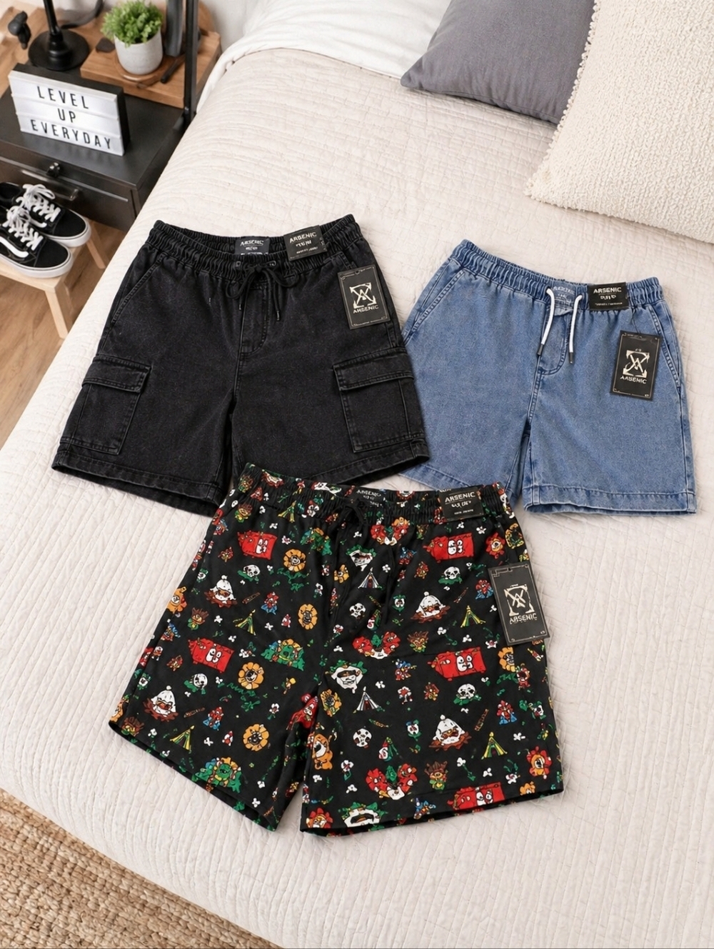 Arsenic Youth Shorts Lot Of 3 Size 16 XL NWT Drawstring Cargo Denim Boy